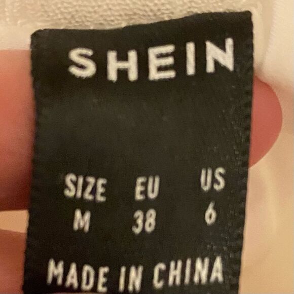 Shein White Lined Harem Pants Womens Size Medium Elastic Waist Cuffed Open Leg - Picture 4 of 4